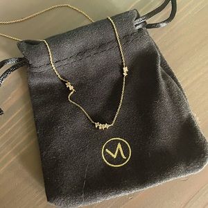 Mejuri floating sapphire and gold necklace